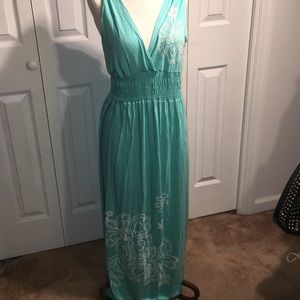 Long turquoise dress